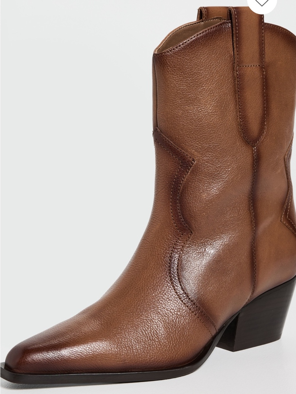 Free People Cognac Brown Leather Western Ankle Bootie